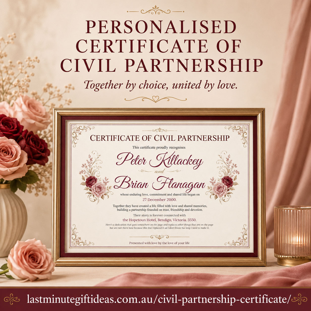 Personalised Certificate of Civil Partnership
